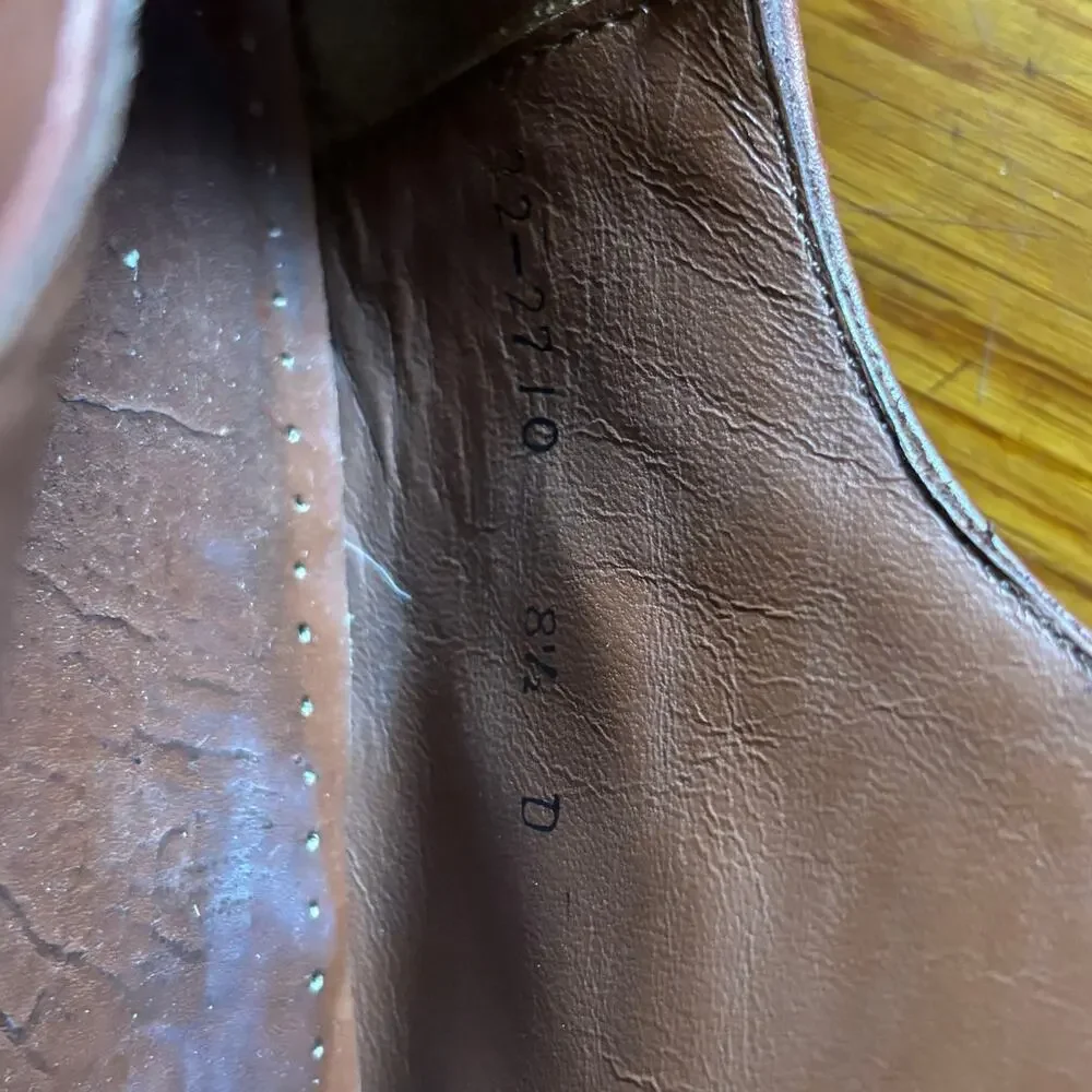 Johnston & Murphy Men's US 8.5 D Brown Leather Cap Toe Oxford Dress Shoes